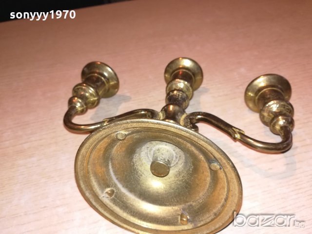 старинен свещник-антика-24х18х11см-внос швеицария, снимка 15 - Антикварни и старинни предмети - 20247202