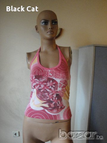 Ефектен розов дамски топ / потник, с гол гръб, дамска блуза / тениска без ръкави,ръкав,дамско бюстие, снимка 6 - Потници - 9015805