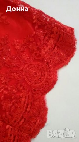 Червена рокля дантела , снимка 3 - Рокли - 21797629