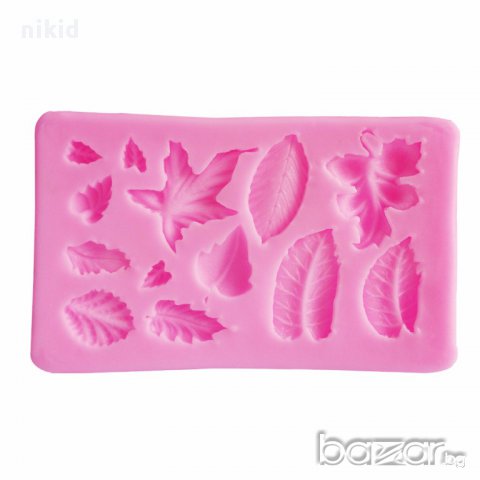 различни листа листо листенца силиконов молд форма  шоколад тесто фондан  и др, снимка 3 - Форми - 16177343
