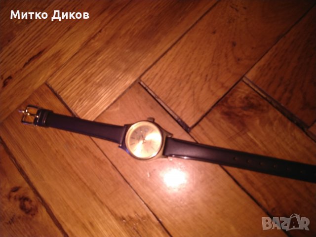 Ermano Swiss made Quartz-швейцарски часовник с датник 10микрона златно покритие кутия, снимка 4 - Дамски - 24444569