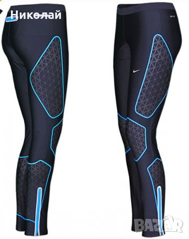 Nike Dri-Fit Running Long Tights L Black-Blue