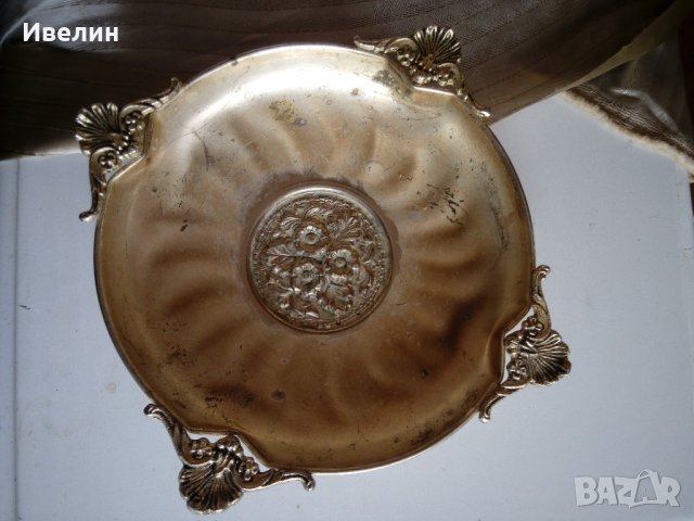 посребрена метална купа, снимка 2 - Антикварни и старинни предмети - 21634597