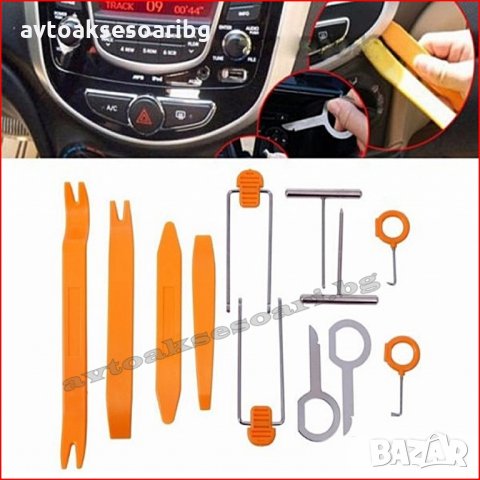 Комплект инструменти за демонтаж на авто радио, кори на врати и табло , снимка 2 - Аксесоари и консумативи - 25203310