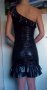 Черна рокля със златисти точки, снимка 2