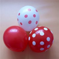 Намаление - 30 % "Полка точки" латекс червен на бели точки с хелий или въздух, декорации с балони, снимка 11 - Надуваеми играчки - 18887080