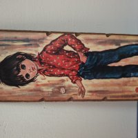дървени картинки момче и момиче, снимка 1 - Картини - 25483936