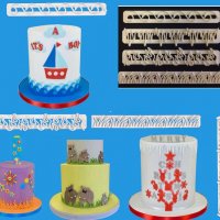 4 бр Огън Трева Ледени висулки Вълни релси пластмасови резци форми фондан украса торта резец форма, снимка 2 - Форми - 23580991