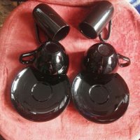 Нов полски порцелан черен,лукс от 6 части+Подарък 4 бр.подложки за чаши, снимка 3 - Кухненски принадлежности - 22081269