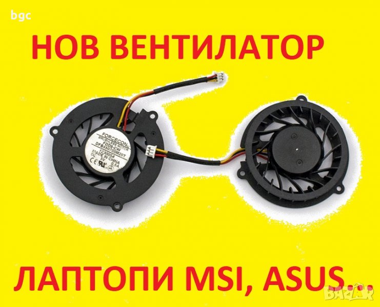 НОВ Вентилатор за ЛАПТОП MSI VR600X VR610 F675 VR610X PR600 VR601 EX600 PR600 MS-1435 DFB450805M10T, снимка 1
