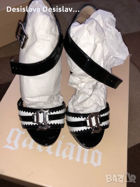 Бяло черно сандали на Galliano, снимка 1