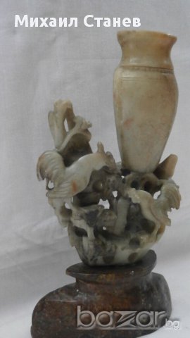 Стенна ваза 19-ти век , сапунен камък , снимка 3 - Антикварни и старинни предмети - 13774010