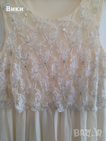 Рокля цвят шампанско, снимка 3 - Рокли - 22744071