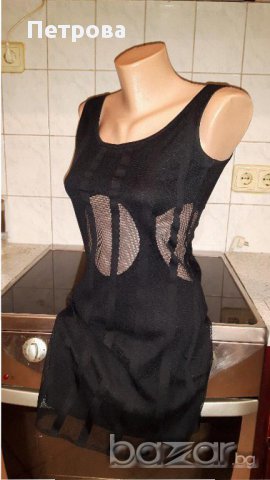 Черна секси рокля S/M р-р., снимка 5 - Рокли - 14071279