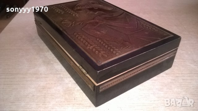 стара кутия-дърво с обков мед/месинг-25х16х6см, снимка 10 - Колекции - 23362160
