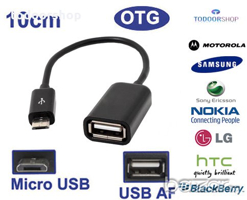 Usb Otg Кабел за флашка,клавиатура или мишка на телефон или таблет, снимка 2 - USB кабели - 9969715