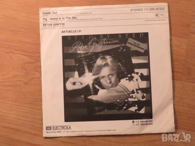 малка грамофонна плоча - Peter Grifin -  Inside out - изд.80те г., снимка 2 - Грамофонни плочи - 24965692