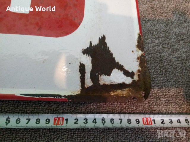 Огромна Стара Рядка Емайлирана Табела, снимка 5 - Антикварни и старинни предмети - 25822755