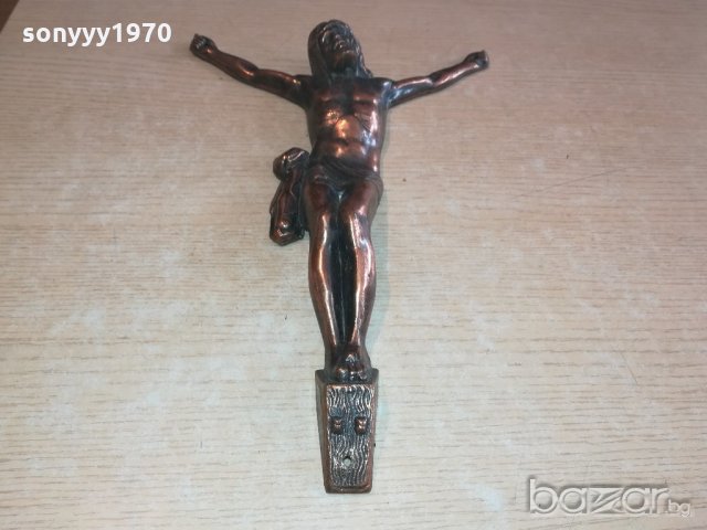 ретро колекция-христос-мед/месинг-внос швеицария-36х24см, снимка 7 - Антикварни и старинни предмети - 21104999