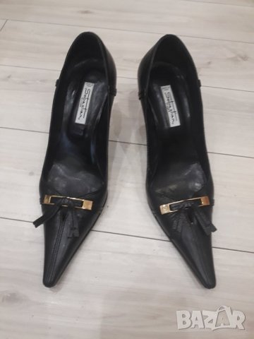 Черни италиански кожени официални обувки марка Sebastian , снимка 2 - Дамски елегантни обувки - 23418173