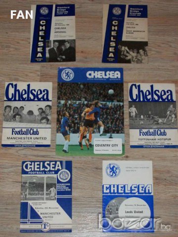 Оригинални стари футболни програми на Челси от 1965, 1967, 1970, 1973, 1974, снимка 1