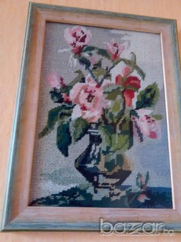Гоблен "Орхидеи" в рамка, снимка 2 - Гоблени - 19685002