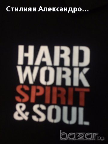 Мъжка блуза с къс ръкав HARD WORK SPIRIT & SOUL, снимка 5 - Блузи - 14583209