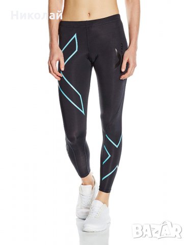 2XU Women's Compression Tights Black Baby Blue, снимка 3 - Клинове - 24426421