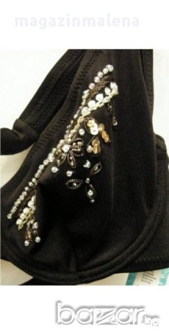 SIeLEI 75B+S бански костюм половинки черен бански костюм горнище мека чашка+бикина, снимка 2 - Бански костюми - 5213867