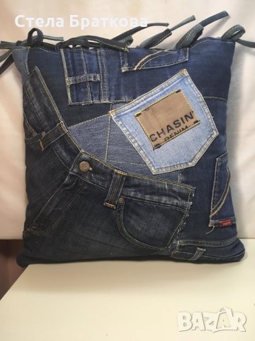 Дънкови изделия / Ръчно изработени, снимка 12 - Възглавници - 22317787