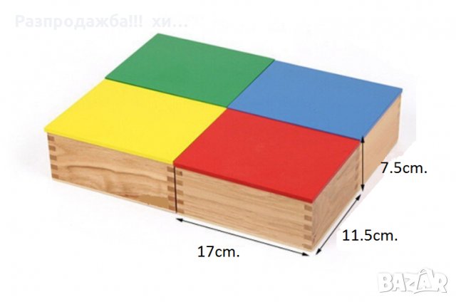 Цветни 40бр. цилиндри в 4 кутии Монтесори за възприятие и сензорика, снимка 7 - Образователни игри - 24999190