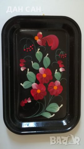 ръчно рисуван метален поднос внос, снимка 1