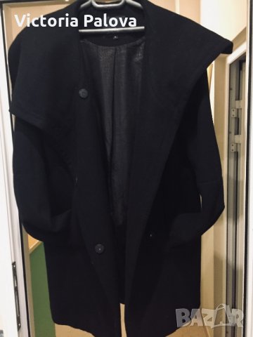 Черно палто SAM EDELMAN,60% вълна, снимка 6 - Палта, манта - 24768995