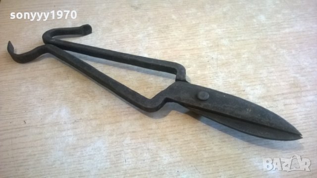 АНТИКА-стара ножица за ламарина-37х10см с извити дръжки, снимка 3 - Колекции - 23046833