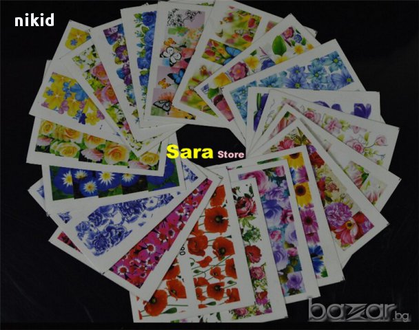 # 6  МОДЕЛ 50 БР ЦВЕТЯ татос ваденки водни стикери за нокти маникюр, снимка 10 - Продукти за маникюр - 15235174