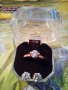 ПРОМО Нов годежен Позлатен с 18к злато дамски Пръстен + обеци с истински австралийски кристал, снимка 6