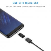 Адаптер преходник от женски микро / micro USB към мъжки тип / type C, снимка 7 - Селфи стикове, аксесоари - 23742229