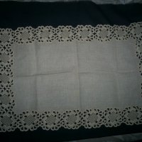 каре от ленена панама и ръчно плетена дантела, снимка 3 - Други ценни предмети - 24444270