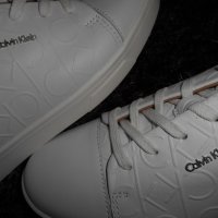 Calvin Klein Women's Imilia Nappa Leather Low-Top Sneakers, White , снимка 10 - Дамски ежедневни обувки - 19446914