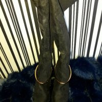 Черни велурени чизми, снимка 5 - Дамски ботуши - 20112474