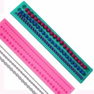 3 размера перли перлички силиконов молд борд  кант декор украса торта фондан и др, снимка 3 - Форми - 17323680