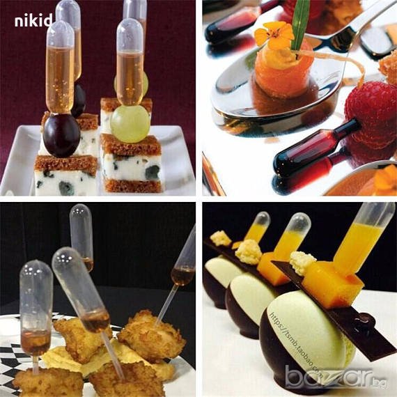 10 бр Мини пипета пипети за сироп сок декор украса на сладки сос мъфини кексчета, снимка 1