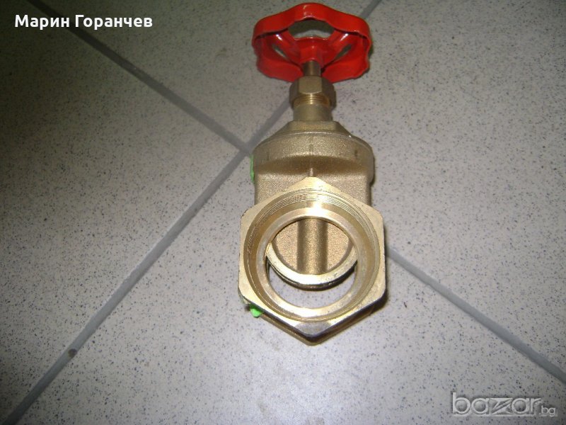   Спирателен кран ф1/2"-бронз-шибърен, снимка 1