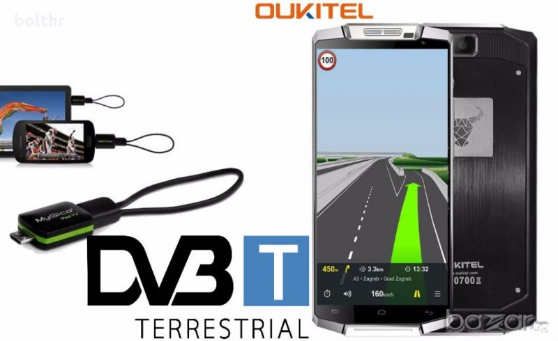 OUKITEL K10000 4G-LTE МОБИЛЕН ТЕЛЕФОН, ЧЕРЕН+TV, снимка 1