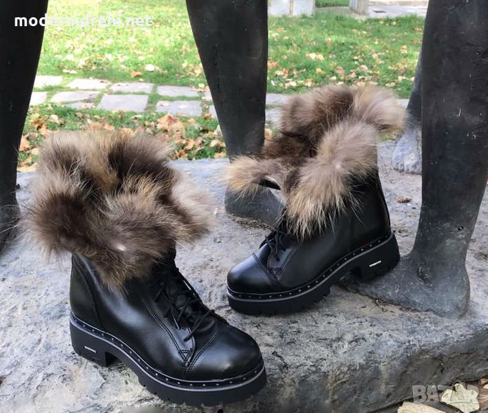 Дамски боти с натурална лисица модел зима 2018/2019, снимка 1