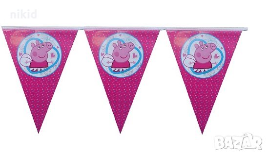 Пепа Пиг peppa pig pepa Парти Гирлянд Знаменца Флаг Банер рожден ден, снимка 1