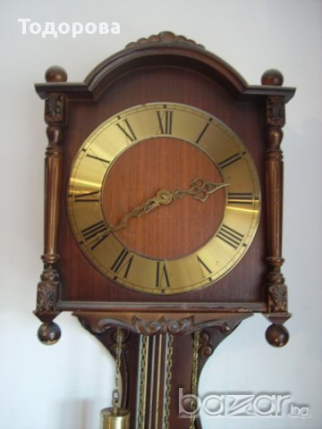Стар механичен стенен часовник, снимка 2 - Антикварни и старинни предмети - 16638714