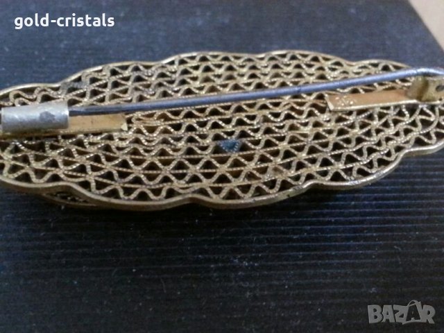 старинна красива брошка филигран, снимка 3 - Антикварни и старинни предмети - 25114188