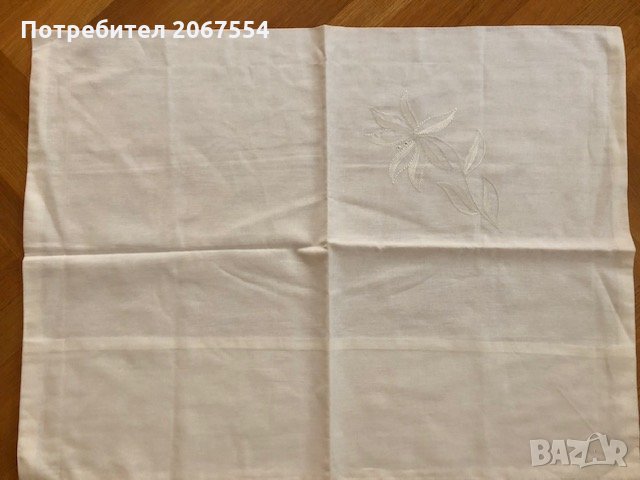 2 бр бели калъфки за възглавница с апликация цвете, снимка 3 - Възглавници - 25910896