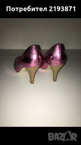 Немски ефектни кожени розови обувки Tamaris номер 36 и номер 37, снимка 6 - Дамски обувки на ток - 24276061